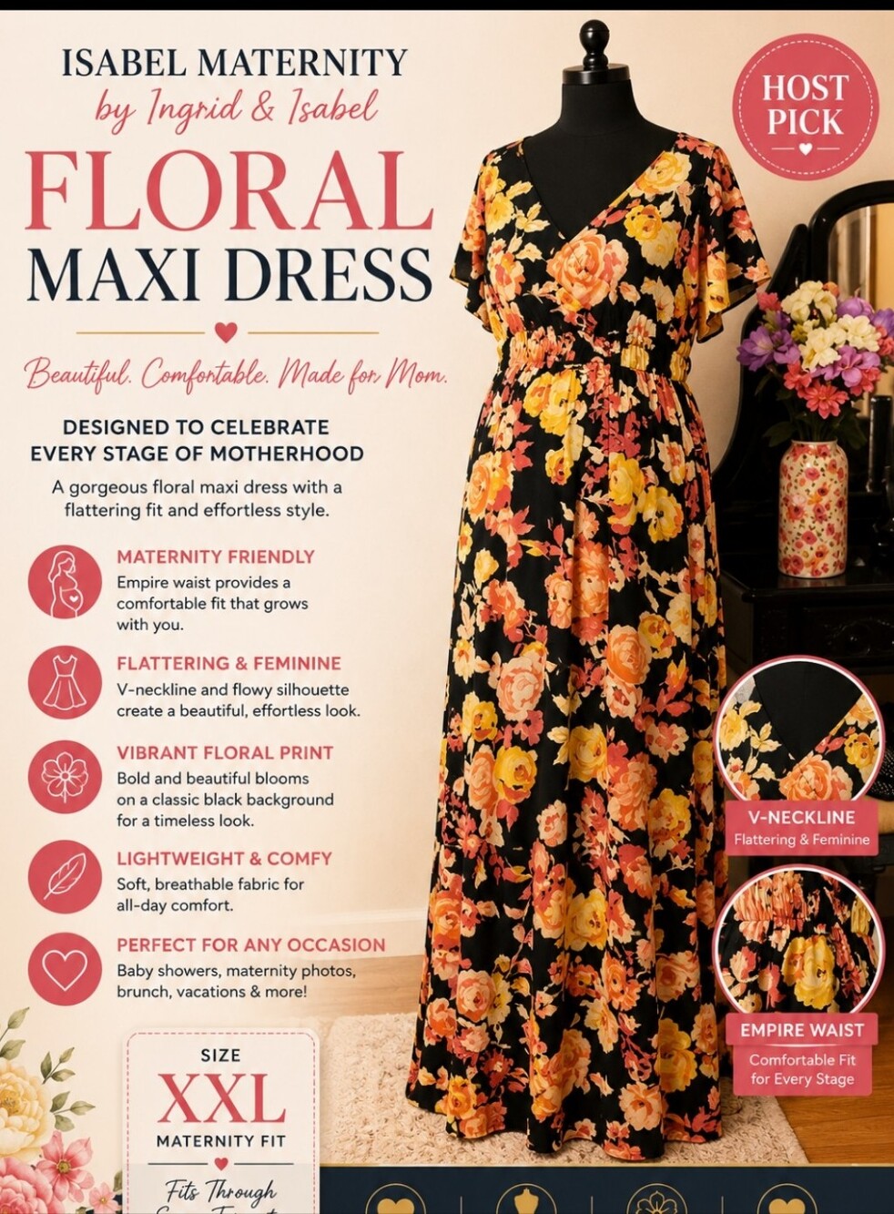 🌟HOST PICK🌟🌺NWT Isabel Maternity Dress🌺